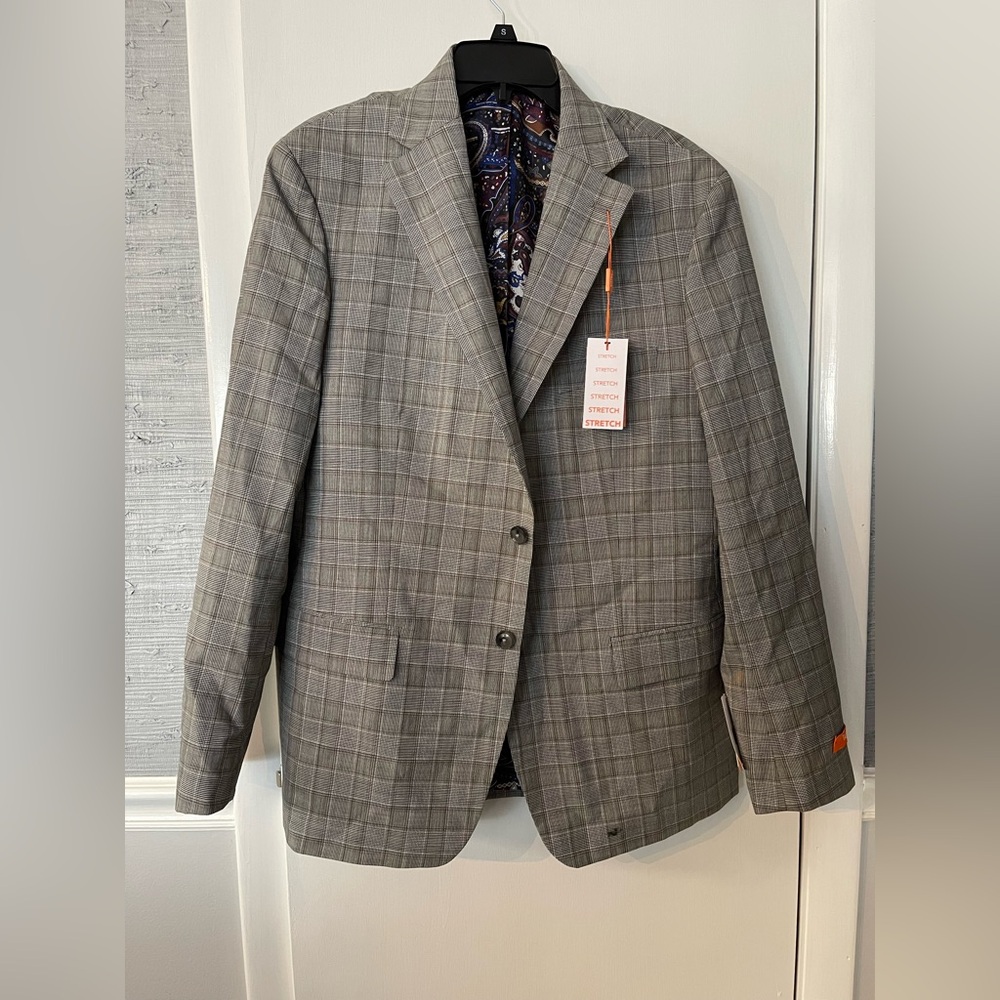 TALLIA Cream BrownCheckered Blazer